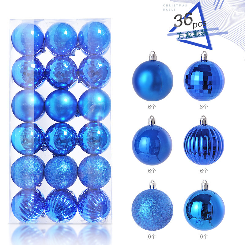 4CM Plastic Christmas Balls Ornaments for Home Festive Party Supplies in Box Packaging Luxury Christmas Tree Decoration