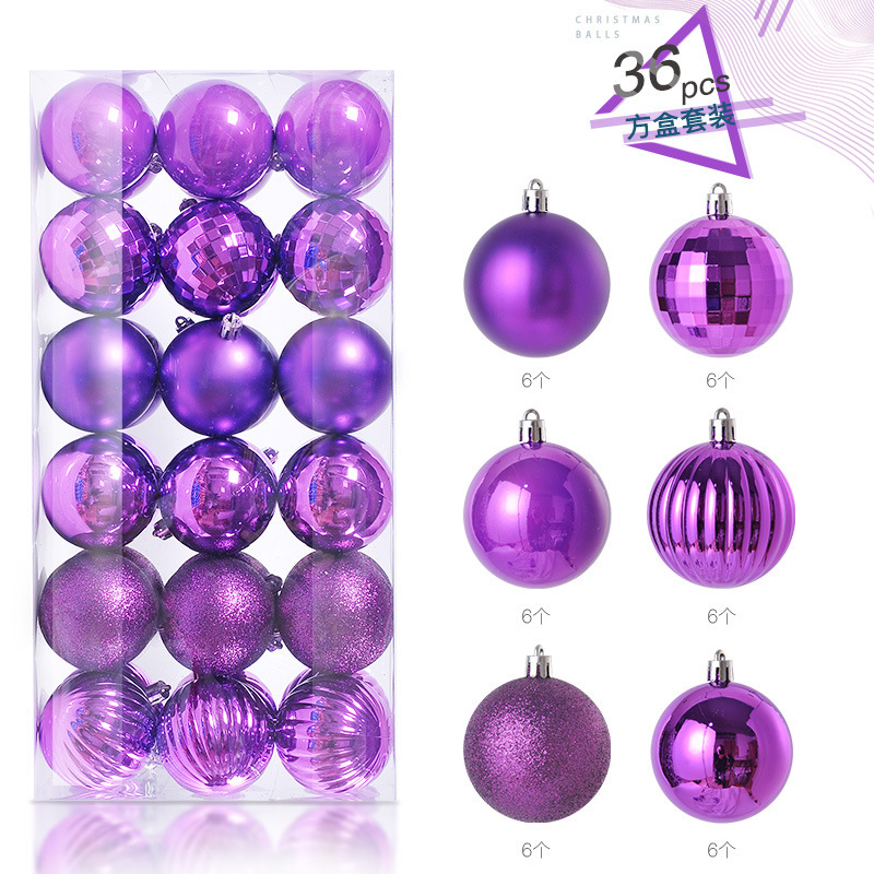 4CM Plastic Christmas Balls Ornaments for Home Festive Party Supplies in Box Packaging Luxury Christmas Tree Decoration