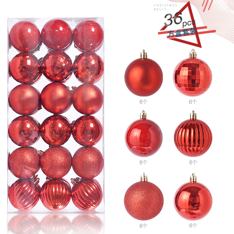 4CM Plastic Christmas Balls Ornaments for Home Festive Party Supplies in Box Packaging Luxury Christmas Tree Decoration