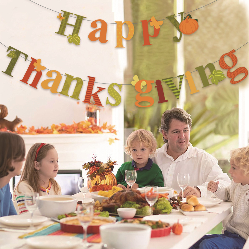 Happy Thanksgiving Banner Holiday Party Decorations