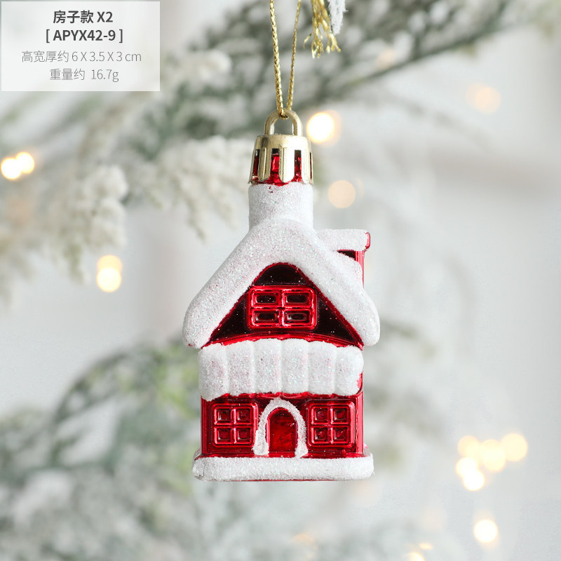 2pcs/set Christmas Tree Hanging Charms Candy Gift box Santa Claus Pendants Holiday Decorations