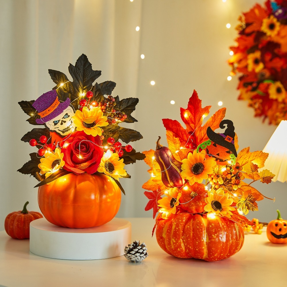 Thanksgiving Decoration Maple Leaf Artificial Pumpkin Decoration Sunflower Autumn Harvest Festival