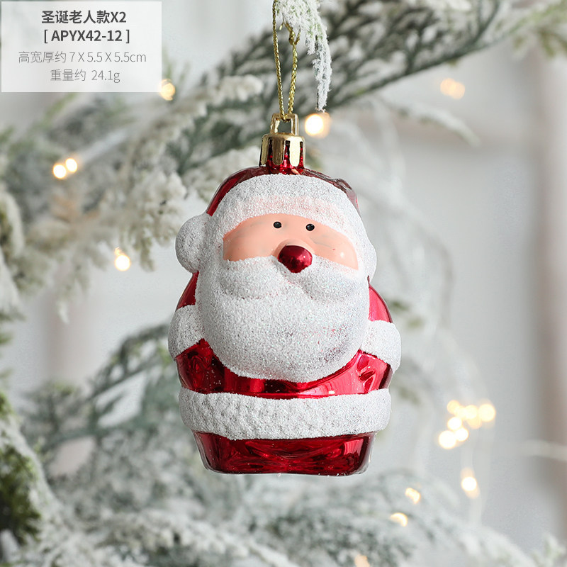2pcs/set Christmas Tree Hanging Charms Candy Gift box Santa Claus Pendants Holiday Decorations