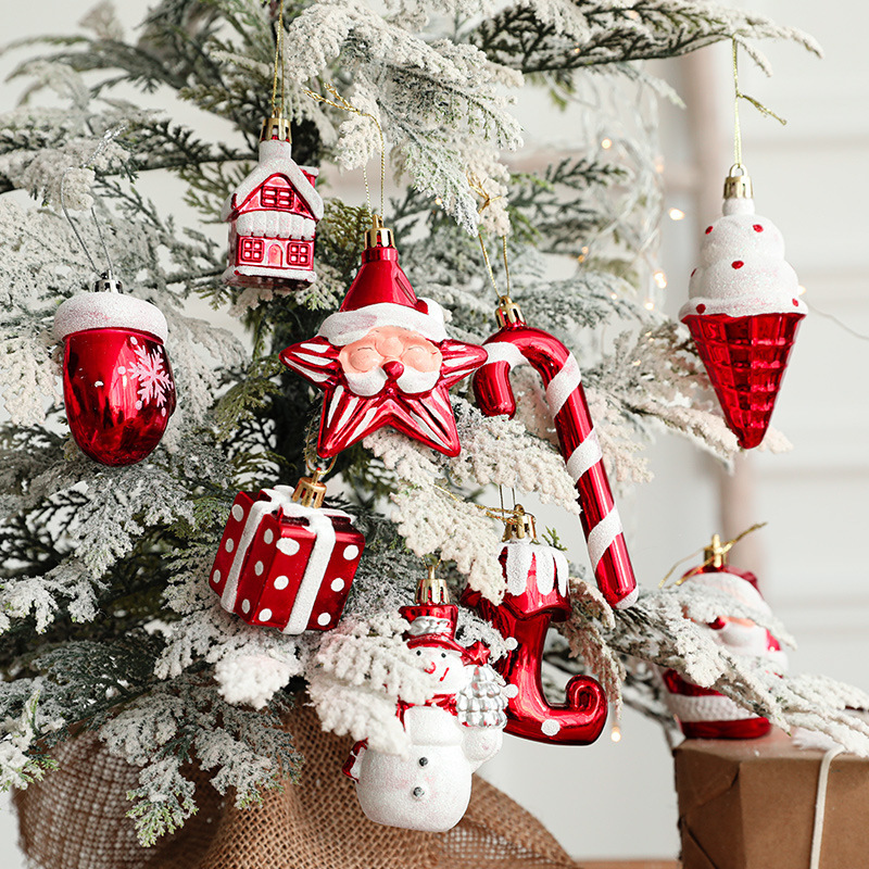 2pcs/set Christmas Tree Hanging Charms Candy Gift box Santa Claus Pendants Holiday Decorations