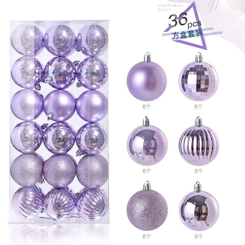 4CM Plastic Christmas Balls Ornaments for Home Festive Party Supplies in Box Packaging Luxury Christmas Tree Decoration