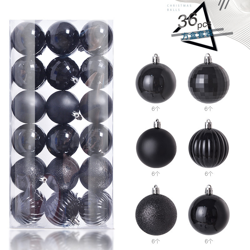 4CM Plastic Christmas Balls Ornaments for Home Festive Party Supplies in Box Packaging Luxury Christmas Tree Decoration