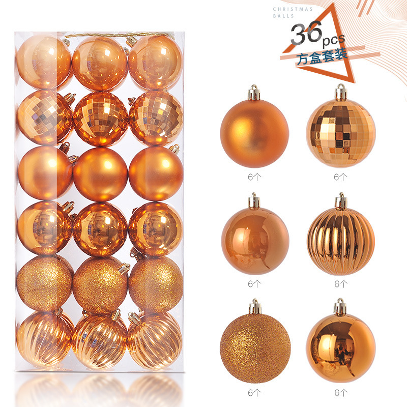 4CM Plastic Christmas Balls Ornaments for Home Festive Party Supplies in Box Packaging Luxury Christmas Tree Decoration