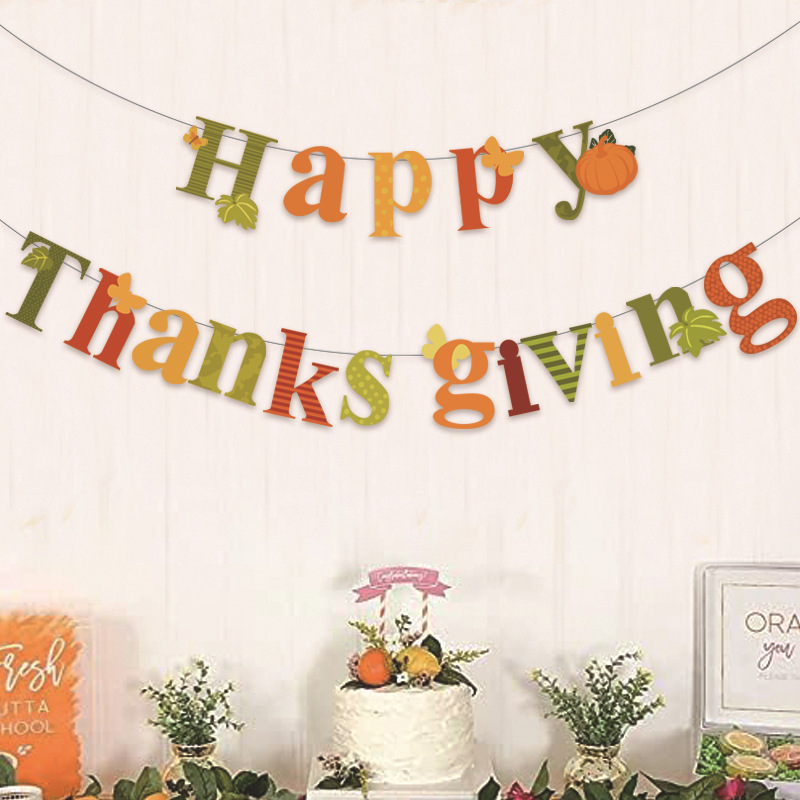 Happy Thanksgiving Banner Holiday Party Decorations