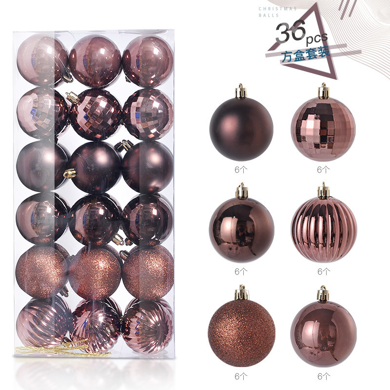 4CM Plastic Christmas Balls Ornaments for Home Festive Party Supplies in Box Packaging Luxury Christmas Tree Decoration