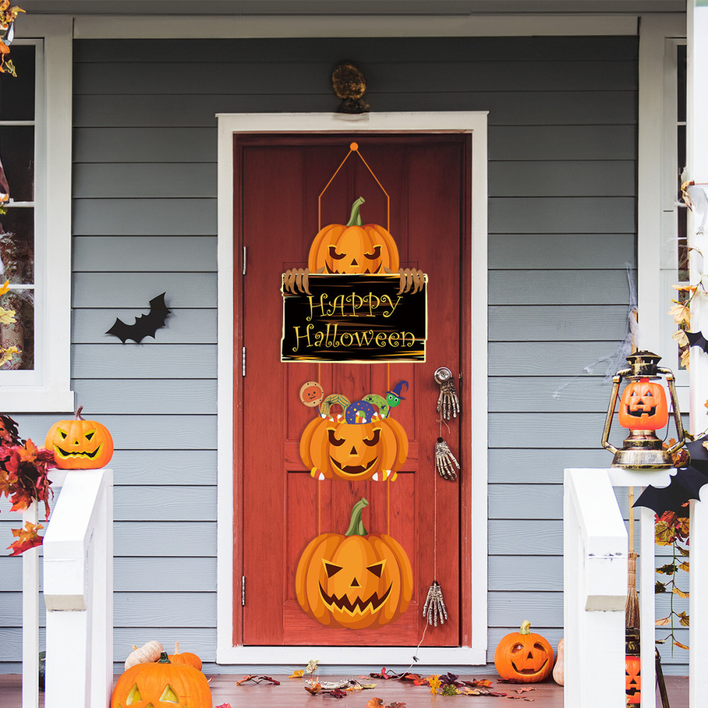 Halloween Party Decoration Pumpkin Magic Hat Door Hanging Ghost Festival Scene Layout Pendant