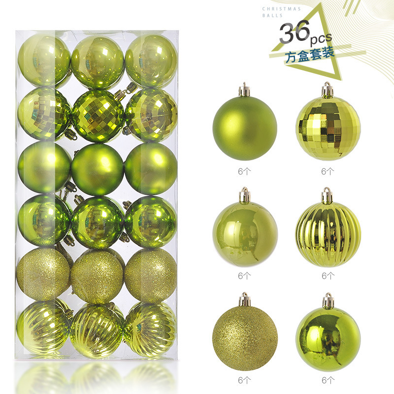 4CM Plastic Christmas Balls Ornaments for Home Festive Party Supplies in Box Packaging Luxury Christmas Tree Decoration