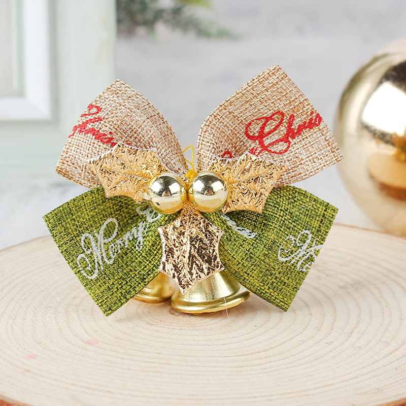Christmas Small Bow Bell Christmas Tree Decoration Mini Bell Pendant