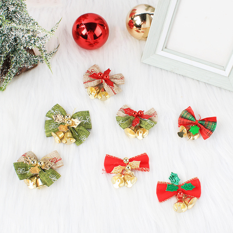 Christmas Small Bow Bell Christmas Tree Decoration Mini Bell Pendant