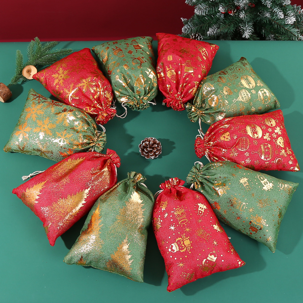 Christmas Bronzing Gift Bag Christmas Candy Gift Storage Bag Christmas Gift Bag