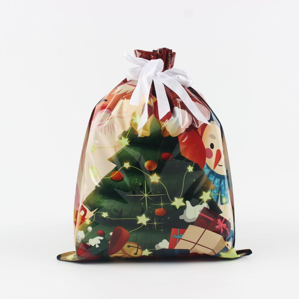 Christmas Gift Doll Bags with Drawstring Christmas Goody Gift Bags Small Fabric Xmas Candy Bags Burlap Treat Bags Christmas Gift Wrapping Bags Holiday Party Favors Decor Santa Sacks