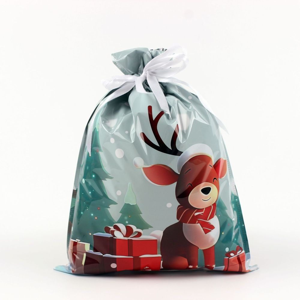 Christmas Gift Doll Bags with Drawstring Christmas Goody Gift Bags Small Fabric Xmas Candy Bags Burlap Treat Bags Christmas Gift Wrapping Bags Holiday Party Favors Decor Santa Sacks