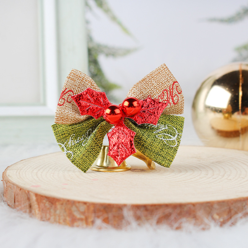 Christmas Small Bow Bell Christmas Tree Decoration Mini Bell Pendant