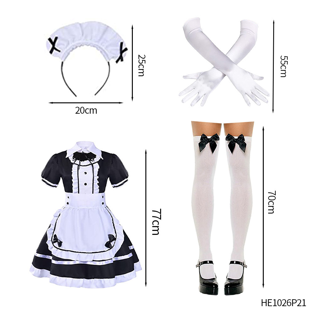 Halloween Cat Costume Accessory for Women Including Masquerade Cat Mask Ear Headband PU Leather Glove Thigh High Stockings
