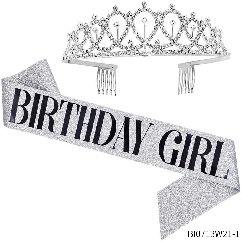 Birthday Sash and Crown for Women Girls Happy Birthday Tiara and Sash Set Girl Birthday Decorations Birthday Gifts for Women Happy Birthday Accessories