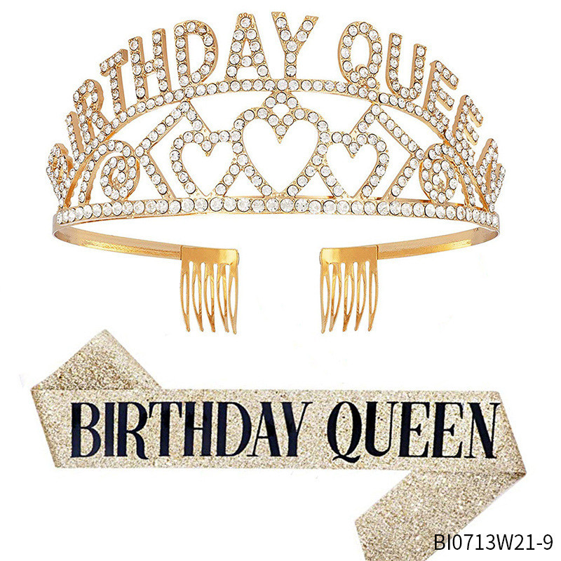 Birthday Sash and Crown for Women Girls Happy Birthday Tiara and Sash Set Girl Birthday Decorations Birthday Gifts for Women Happy Birthday Accessories