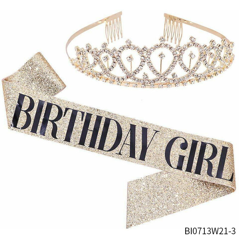 Birthday Sash and Crown for Women Girls Happy Birthday Tiara and Sash Set Girl Birthday Decorations Birthday Gifts for Women Happy Birthday Accessories
