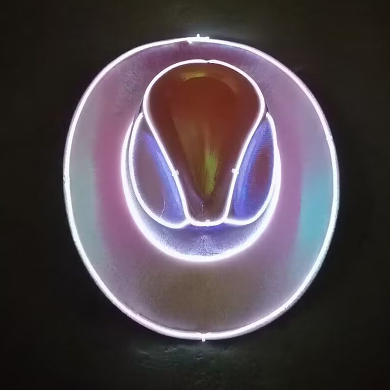 Halloween LED Hat Rave Bucket Hat  Light up Crazy Hat Party Hat Fiber Optic Fabric Glow in the Dark Hat