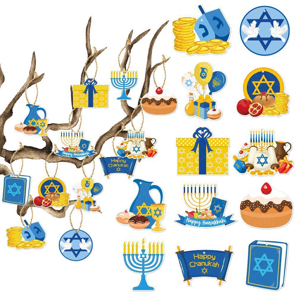 Hanukkah Decorations Hanging Swirls Chanukah Decorations Foil Swirl Ceiling Decorations Happy Hanukkah Hanging Decorations for Jewish Hanukkah Holiday Party Supplies