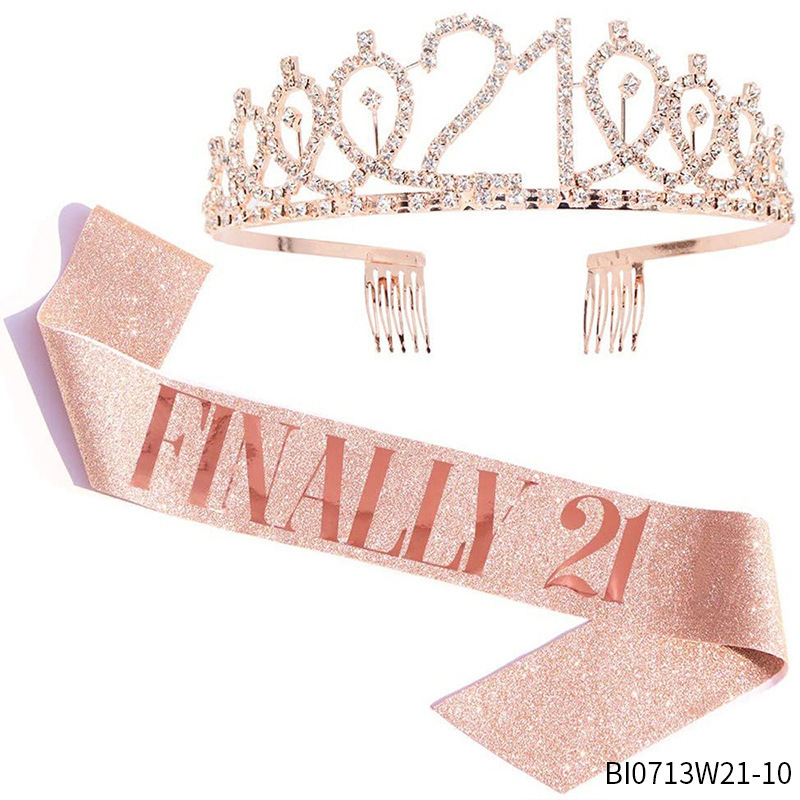 Birthday Sash and Crown for Women Girls Happy Birthday Tiara and Sash Set Girl Birthday Decorations Birthday Gifts for Women Happy Birthday Accessories