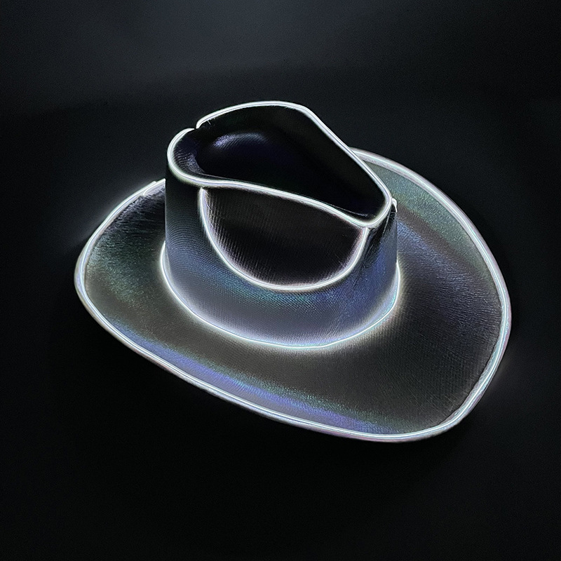 Halloween LED Hat Rave Bucket Hat  Light up Crazy Hat Party Hat Fiber Optic Fabric Glow in the Dark Hat