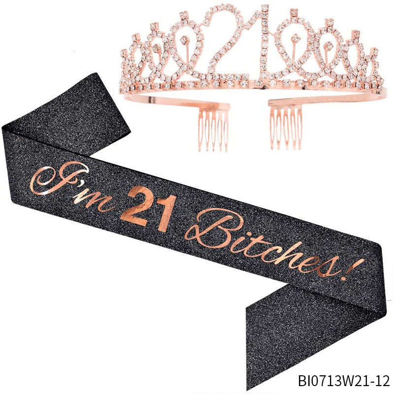 Birthday Sash and Crown for Women Girls Happy Birthday Tiara and Sash Set Girl Birthday Decorations Birthday Gifts for Women Happy Birthday Accessories