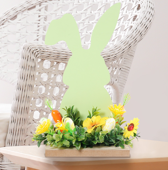 Green Easter Bunny Egg  Wooden Ornament Three-piece Set