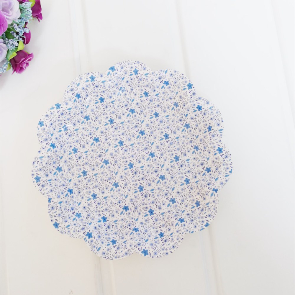 Blue and White Porcelain Disposable Paper Plate（x8）