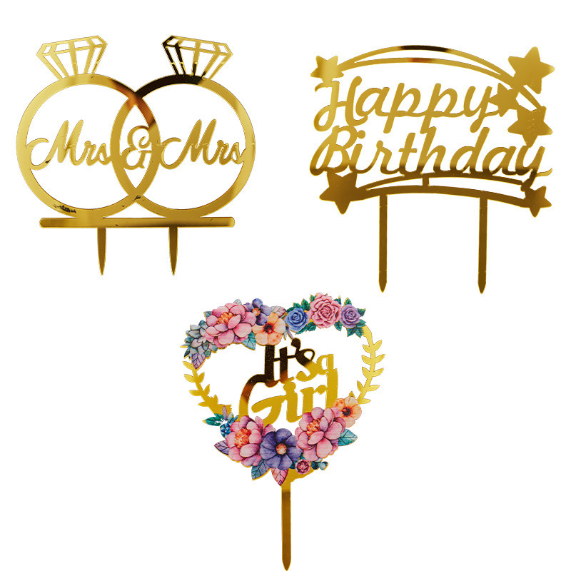 Happy Valentine’s Day Cake Topper, acrylic Valentine’s Day Cake Topper for Valentine’s Day Party Decorations, Wedding Anniversary Party Decorations