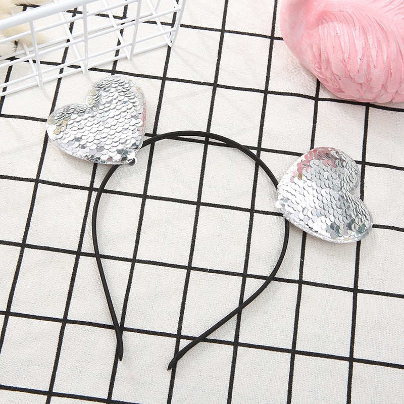 Valentine Headband Red Heart Hairband Shinny Glitter Love Heart Design Headdress Hair Hoop for Women Girls Holiday Festival Party Cosplay Photo Props Hair Accessories