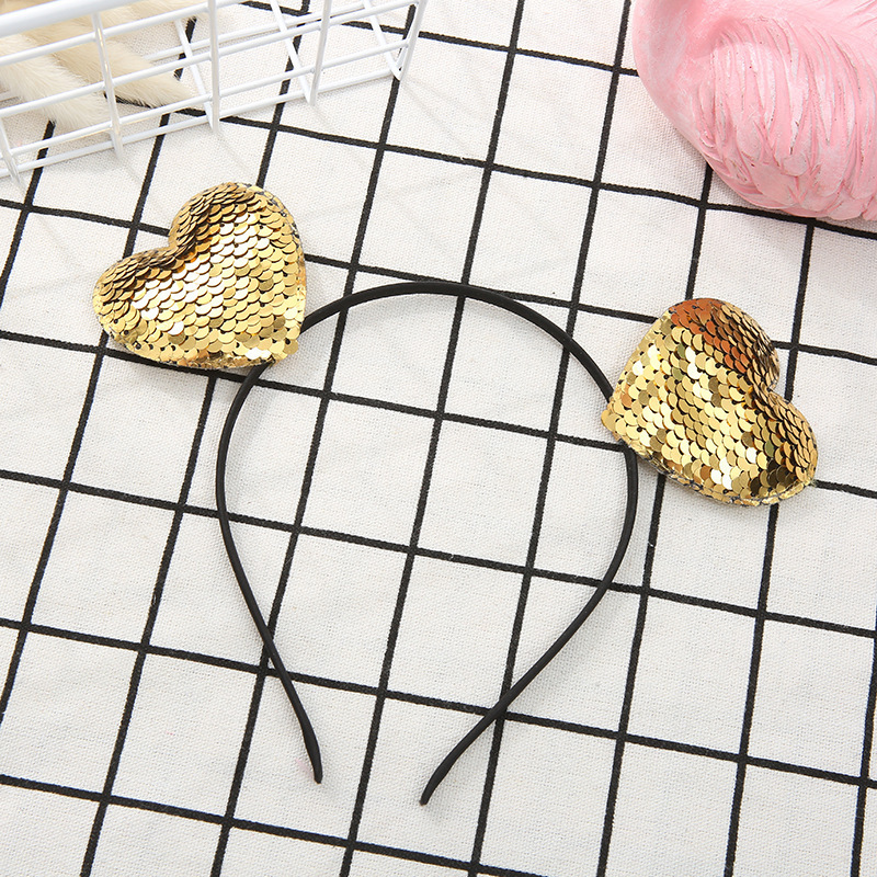 Valentine Headband Red Heart Hairband Shinny Glitter Love Heart Design Headdress Hair Hoop for Women Girls Holiday Festival Party Cosplay Photo Props Hair Accessories