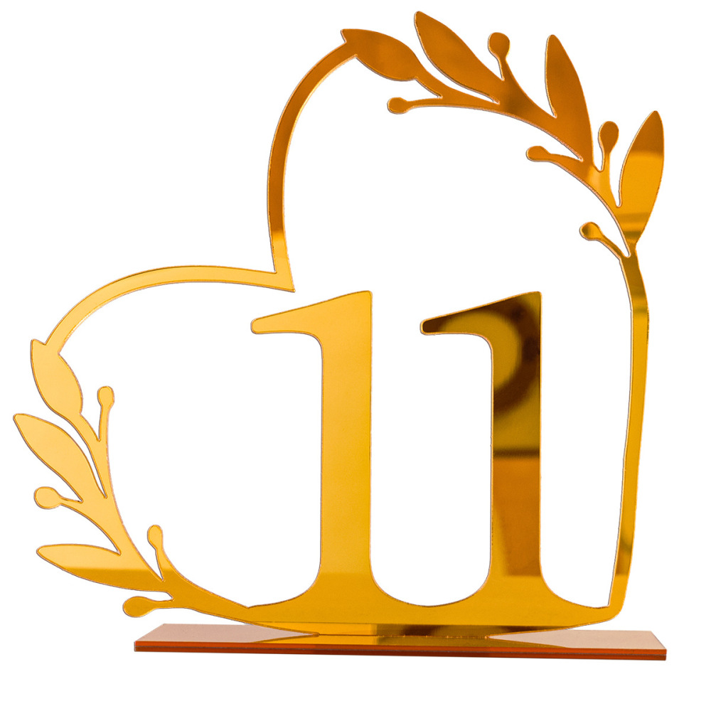 Acrylic Home Decoration Wedding Digital Table Number Card Table Seat Card DIY Mirror Display Stand