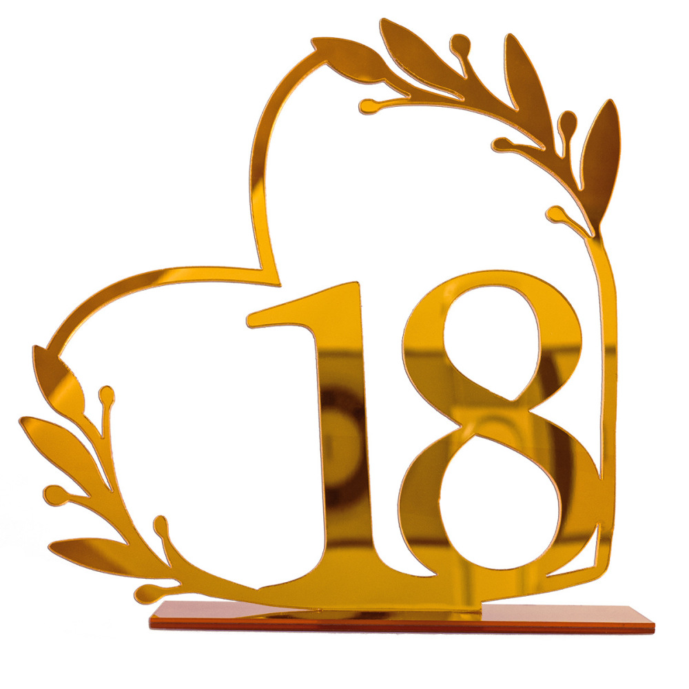 Acrylic Home Decoration Wedding Digital Table Number Card Table Seat Card DIY Mirror Display Stand
