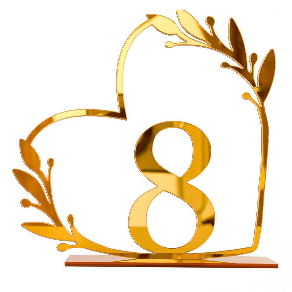 Acrylic Home Decoration Wedding Digital Table Number Card Table Seat Card DIY Mirror Display Stand