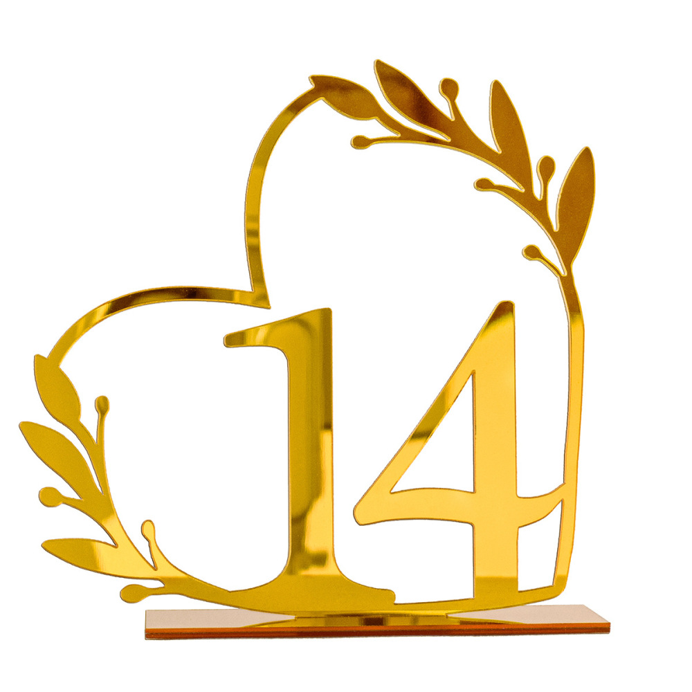 Acrylic Home Decoration Wedding Digital Table Number Card Table Seat Card DIY Mirror Display Stand