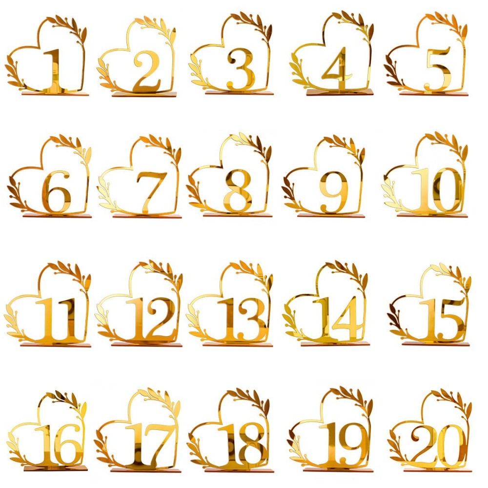 Acrylic Home Decoration Wedding Digital Table Number Card Table Seat Card DIY Mirror Display Stand