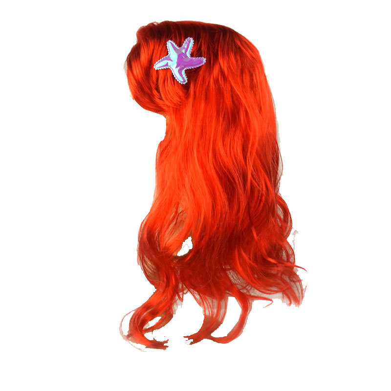 Halloween mermaid girl dress new mermaid wig necklace bag costume