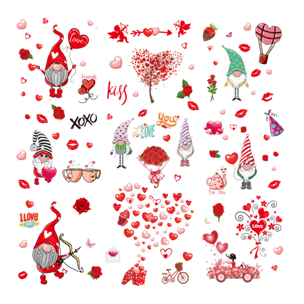 Valentine's Day static sticker window glass sticker no glue refrigerator