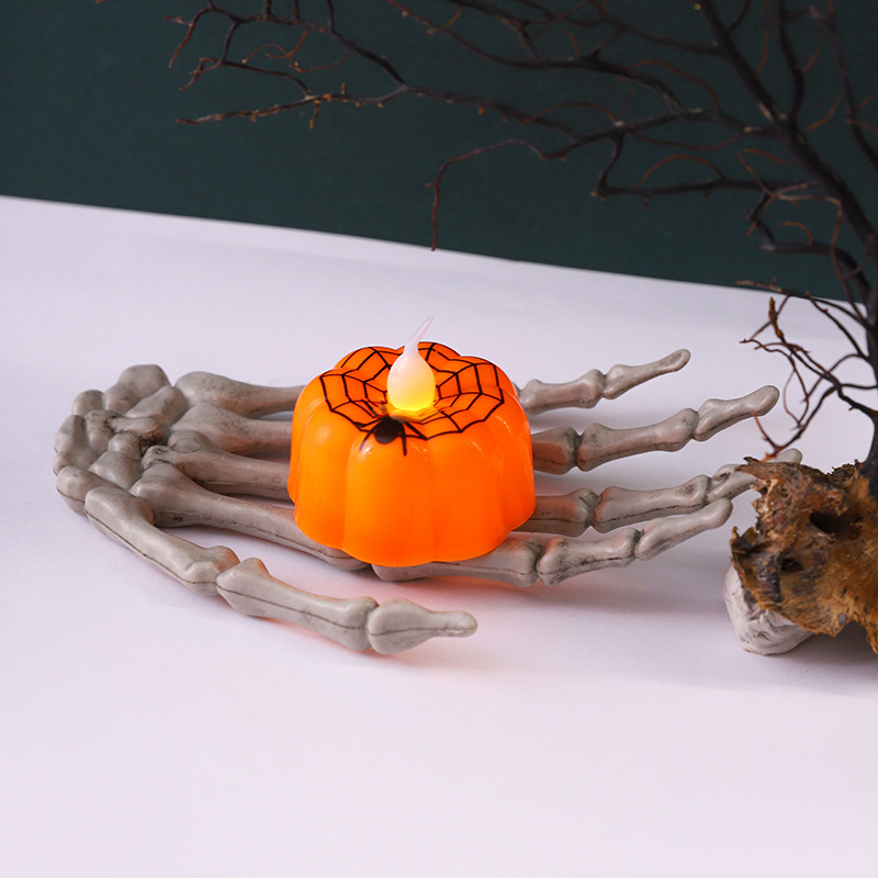 Halloween Jack-o '-lantern Decoration Props Led Electronic Candle Light Party Supplies Light Up Night Light Wind Lamp
