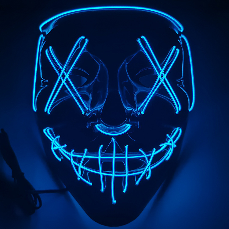 Halloween Purge Mask Light Up Scary Mask EL Wire LED Mask for Festival Party Gifts