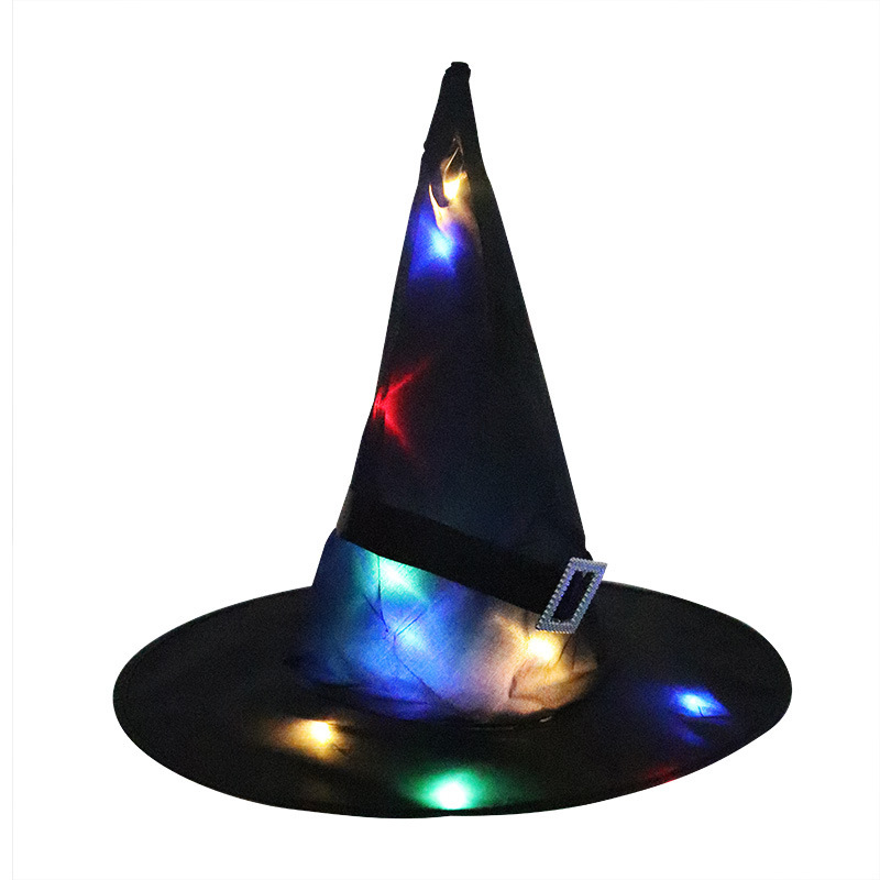 Halloween Decorations Witch Hat Lights Halloween LED Hanging Lighted Glowing Witch Hats String Lights Battery Operated Halloween Décor for Outdoor Indoor Yard Tree Garden Party Décor