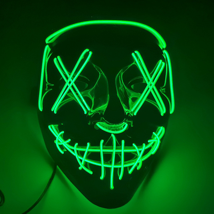 Halloween Purge Mask Light Up Scary Mask EL Wire LED Mask for Festival Party Gifts