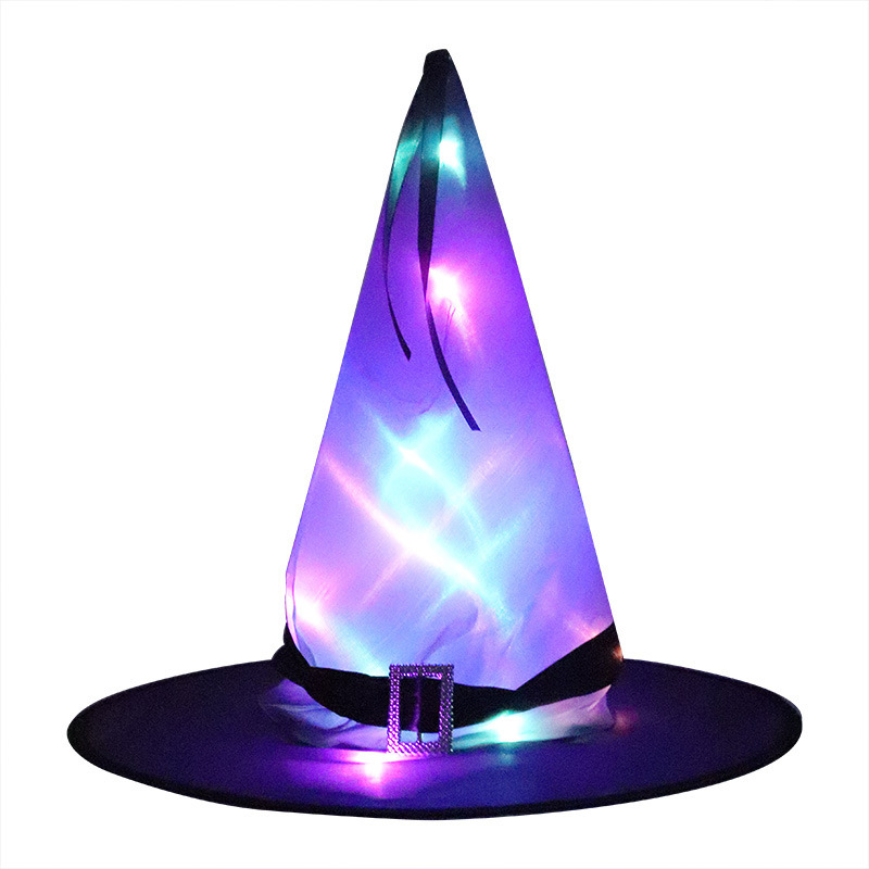 Halloween Decorations Witch Hat Lights Halloween LED Hanging Lighted Glowing Witch Hats String Lights Battery Operated Halloween Décor for Outdoor Indoor Yard Tree Garden Party Décor