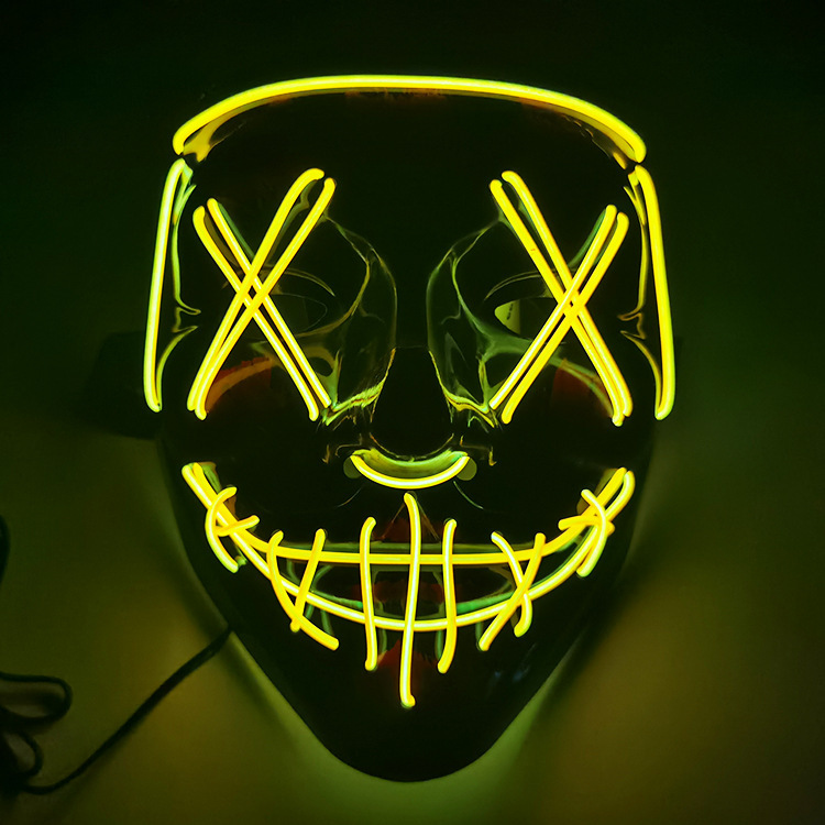 Halloween Purge Mask Light Up Scary Mask EL Wire LED Mask for Festival Party Gifts