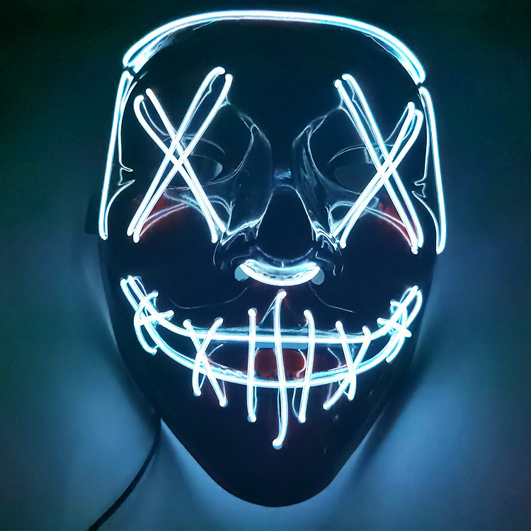 Halloween Purge Mask Light Up Scary Mask EL Wire LED Mask for Festival Party Gifts