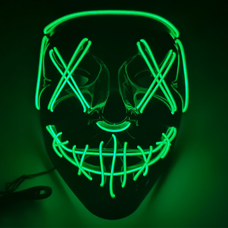 Halloween Purge Mask Light Up Scary Mask EL Wire LED Mask for Festival Party Gifts